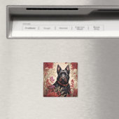 Elegant Scottish Terrier Dog Portrait Magnet (In Situ (Geschirrspüler))