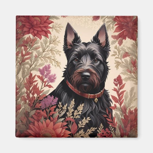 Elegant Scottish Terrier Dog Portrait Magnet (Vorne)