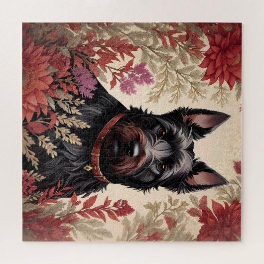 Elegant Scottish Terrier Dog Portrait Puzzle (Horizontal)