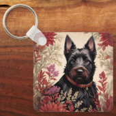 Elegant Scottish Terrier Dog Portrait Schlüsselanhänger (Vorderseite)