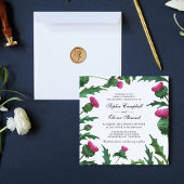 Elegant Scottish Thistle Floral Wedding Einladung