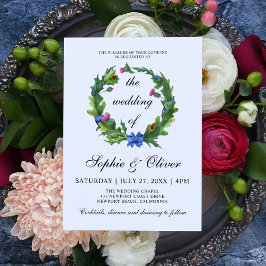 Elegant Scottish Thistle Floral Wedding Einladung
