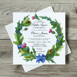 Elegant Scottish Thistle Floral Wedding Einladung