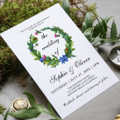 Elegant Scottish Thistle Floral Wedding Einladung