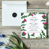 Elegant Scottish Thistle Floral Wedding Einladung