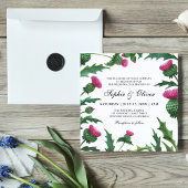 Elegant Scottish Thistle Floral Wedding Einladung