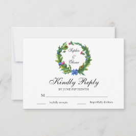 Elegant Scottish Thistle Floral Wedding RSVP Cards Einladung
