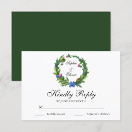 Elegant Scottish Thistle Floral Wedding RSVP Cards Einladung
