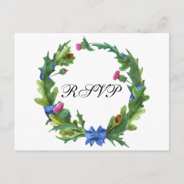 Elegant Scottish Thistle Wedding Meal Choice UAWG Einladungspostkarte