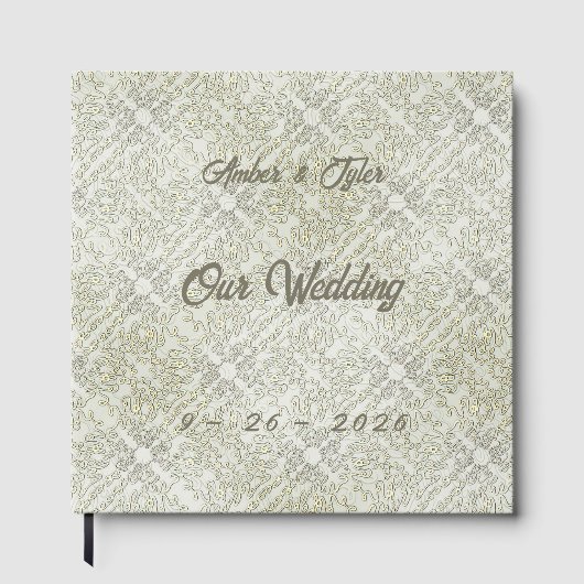 Elegant Scribble Pattern Gästebuch (Vorderseite)