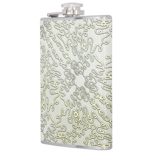 Elegant Scribble Pattern in Gold & Silver Flachmann (Links)