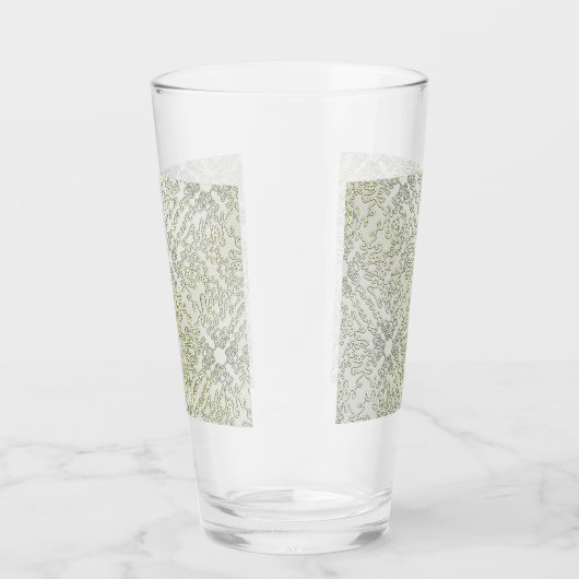 Elegant Scribble Pattern in Gold & Silver Glas (Rechts)
