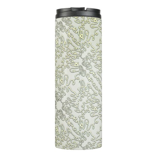 Elegant Scribble Pattern in Gold & Silver Thermosbecher (Rückseite)