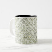 Elegant Scribble Pattern in Silver & Gold Zweifarbige Tasse (Vorderseite Links)