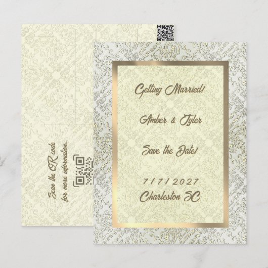 Elegant Scribble Pattern Postkarte (Vorne/Hinten)