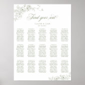 Elegant Scrip 15 Table Rose Hochzeitstabelle Poster (Vorne)