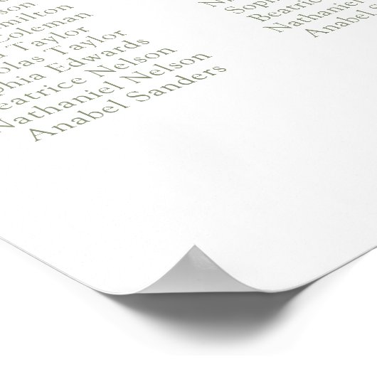 Elegant Scrip 20 Table Rose Hochzeitstabelle Poster (Ecke)