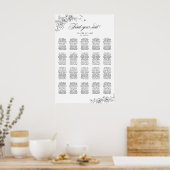 Elegant Scrip 20 Table Rose Hochzeitstabelle Poster (Küche)