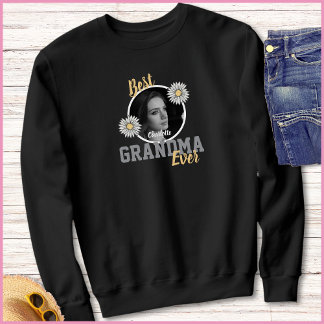 Elegant Script 1 Photo Best Grandma Ever Sweatshirt