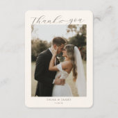 Elegant Script 2 Foto Danke Herz Hochzeit (Vorderseite)