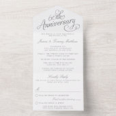 Elegant Script 60th Diamond Wedding Anniversary All In One Einladung (Innen Boden)
