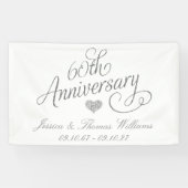 Elegant Script 60th Diamond Wedding Anniversary Banner (Horizontal)