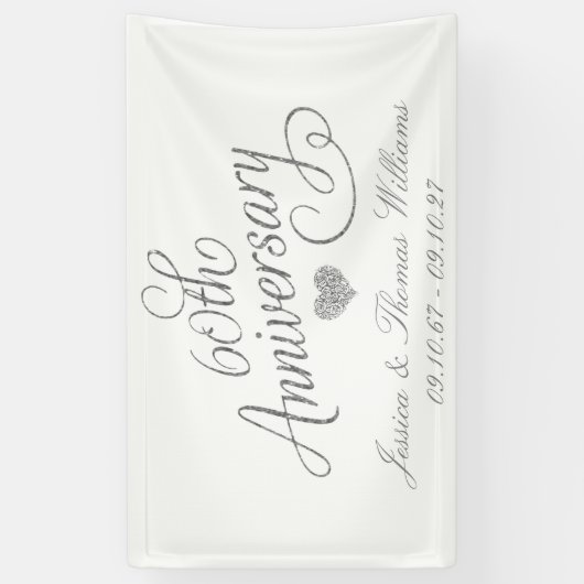 Elegant Script 60th Diamond Wedding Anniversary Banner (Vertikal)