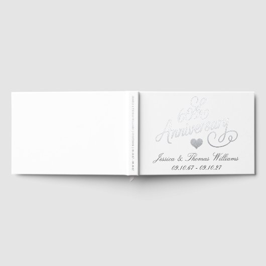 Elegant Script 60th Diamond Wedding Anniversary Gästebuch (Voll)