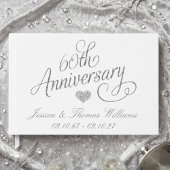 Elegant Script 60th Diamond Wedding Anniversary Gästebuch