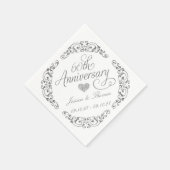 Elegant Script 60th Diamond Wedding Anniversary Serviette (Ecke)