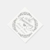 Elegant Script 60th Diamond Wedding Anniversary Serviette (Ecke)