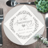 Elegant Script 60th Diamond Wedding Anniversary Serviette