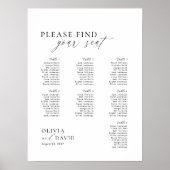 Elegant Script 7 Tisch Sitzplan Schaumstofftafel Poster (Vorne)