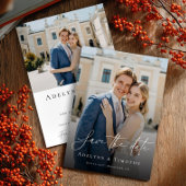 Elegant script and modern photo save the date