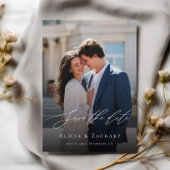 Elegant script and modern photo save the date