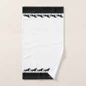 Elegant Script and Stylish Horses on White Badhandtuch Set (Handtuch)