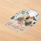 Elegant Script | Arch Family Photo Christmas Card Acryleinladungen (Ablage )