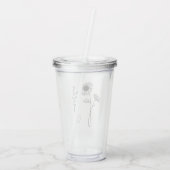 Elegant Script Aster September Geburtsname Blume Acryltrinkbecher (Rückseite)