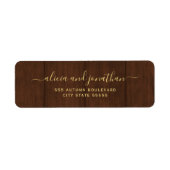 Elegant script barn wood wedding return address (Vorne)
