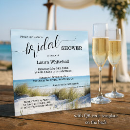 Elegant Script Beach Bridal Shower Einladung