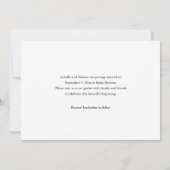 Elegant Script Black and White Photo Wedding Save The Date (Rückseite)