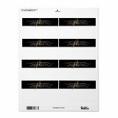 Elegant Script Black Gold Monogram Initials (Vorne)