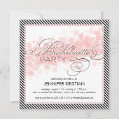 Elegant Script Black Pink Bachelorette Party Einladung (Vorderseite)