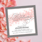 Elegant Script Black Pink Bachelorette Party Einladung