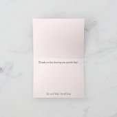 Elegant Script Blush Floral Wedding Thank You Dankeskarte (Innenseite)