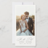 Elegant Script Bookmark Photo Save the Date (Vorderseite)