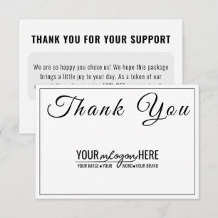 Elegant Script Boutique Logo Social Media Dankeskarte