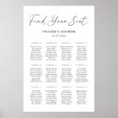 Elegant Script Bridal Shower Seating Chart Poster (Vorne)
