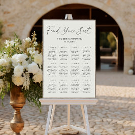 Elegant Script Bridal Shower Seating Chart Poster