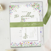 Elegant Script Bride Groom Names grün Satinband
